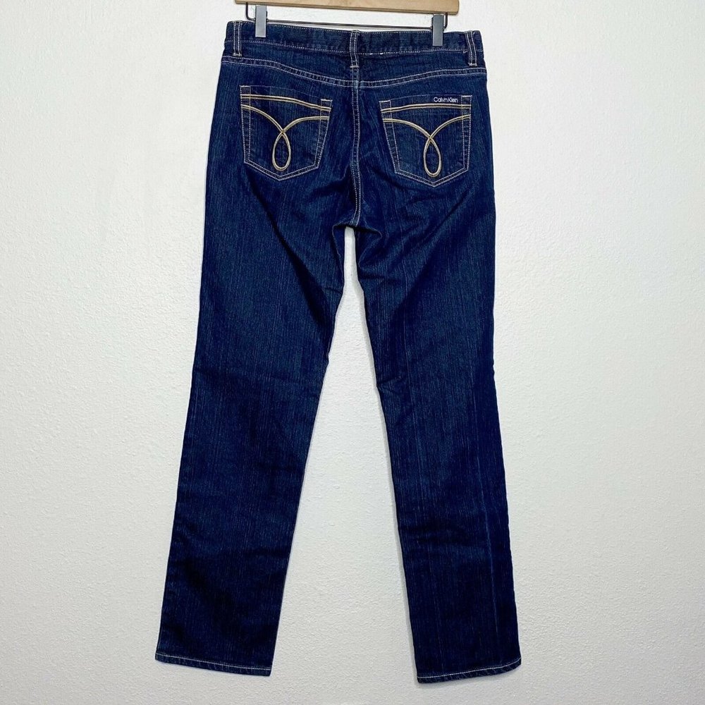 Calvin Klein Jeans Skinny Mid Rise Dark Wash Jeans - Picture 2 of 7